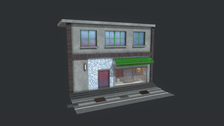 Japanese Street Section C - Store (closed) 3D Model