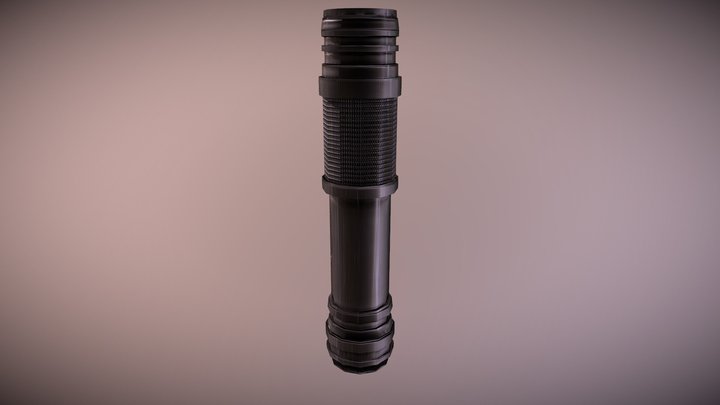 Flashlight with Knurling 3D Model