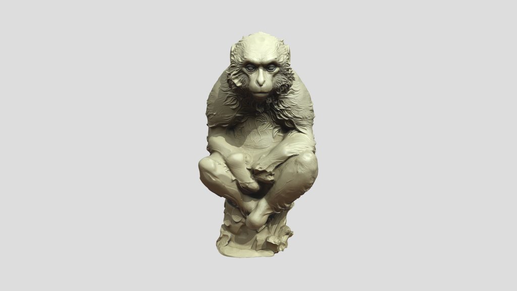 Monkey Sculpture by Tripo