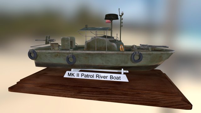 MK II Patrol River Boat 3D Model