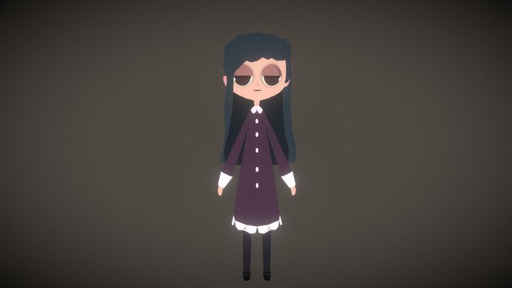 Low Poly Little Girl 3D Model