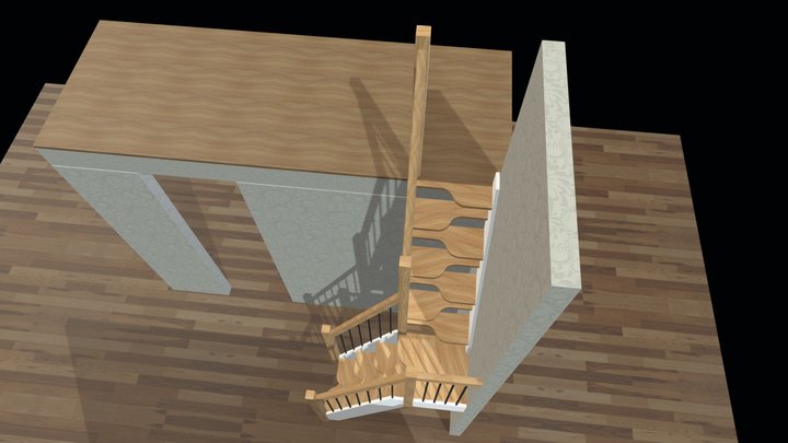 Farmer Alternating L-shape Stair 3D Model