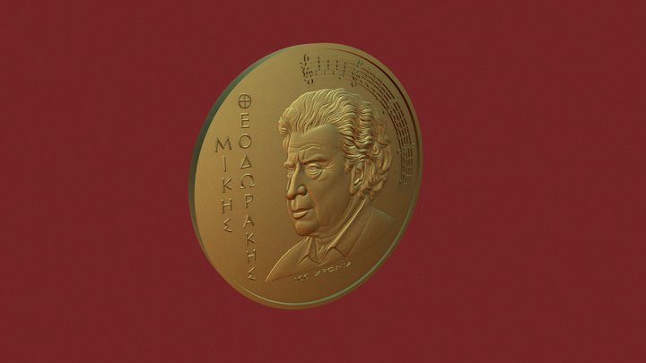 Mikis Theodorakis - With Braille on second side. 3D Model