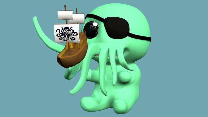 Baby pirate Cthulhu 3D Model