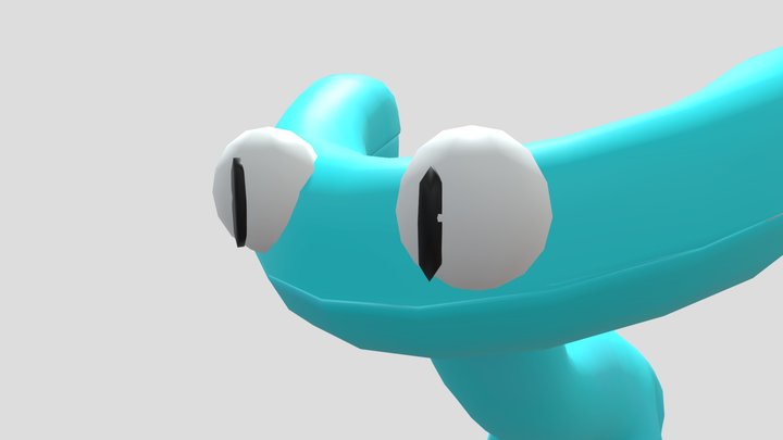 Cyan Rainbow friends (RIGGED) 3D Model