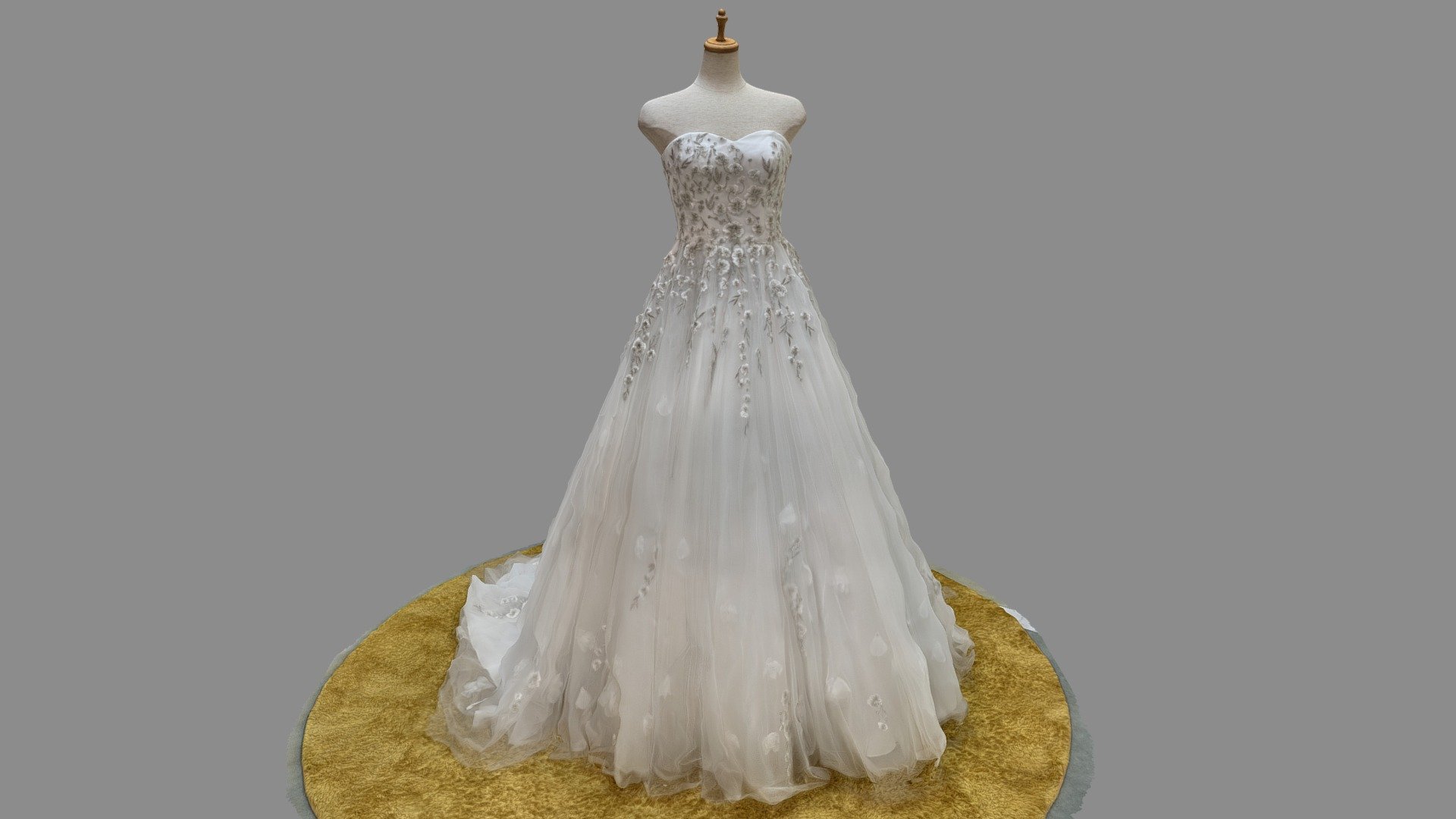 Wedding dress Silver flowers 30k4k 3D model by Koto3D Stephane Vogley