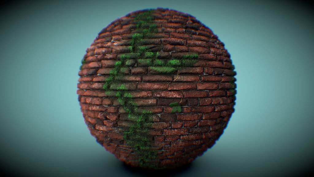 Overgrown Damaged Red Bricks | Tile Texture