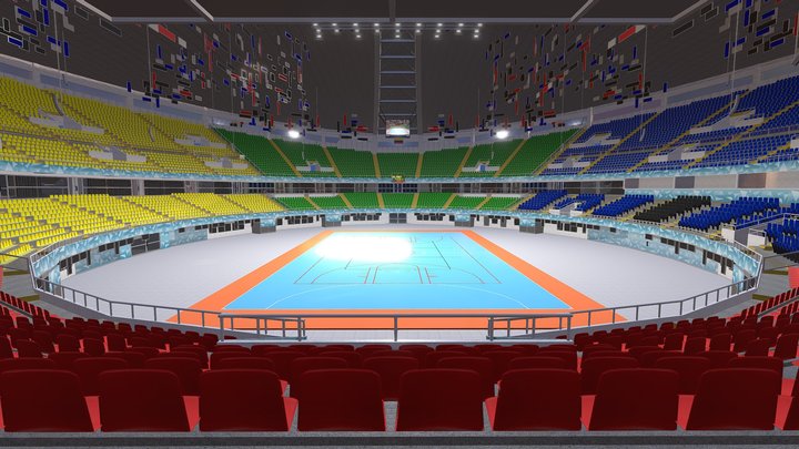 Indoor Arena - inside & out (improved version) 3D Model