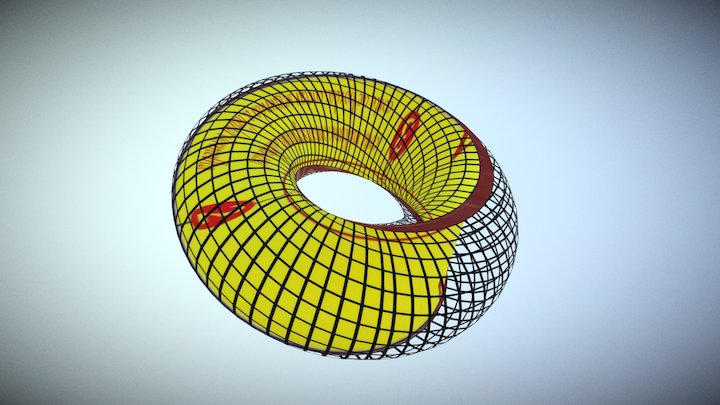 Suposição da «banda de Moebius» no «toro» 3D Model