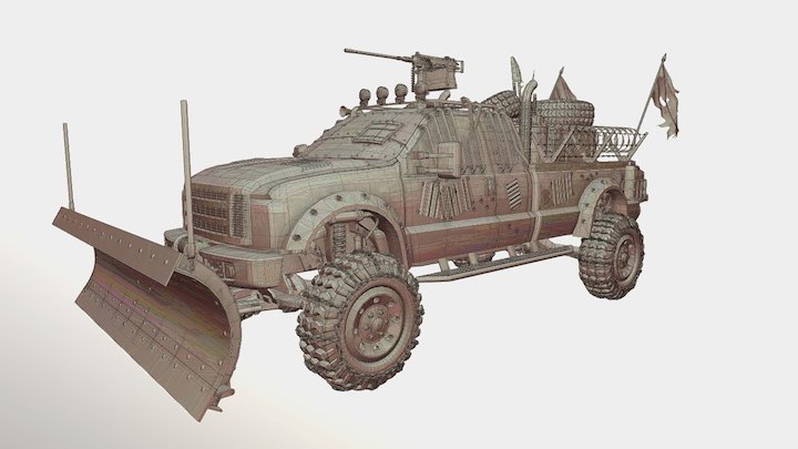 Post Apocalyptic Truck 3D Model