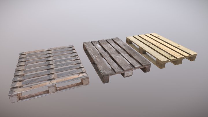 [PACK] Wood Pallet, Skid / 📷 / Low Poly PBR / 3D Model