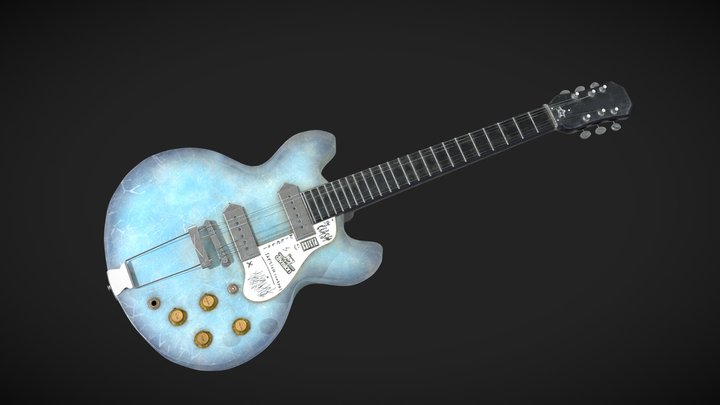 Transparent Acrylic Guitar 3D Model