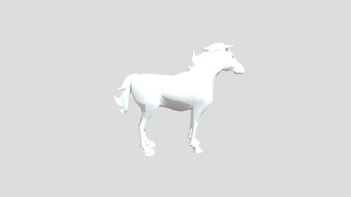 Stylized Mustang Mascot 3D Model