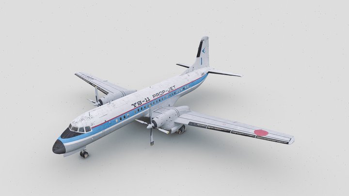 YS-11型旅客機試作1号機（航空科学博物館） - 3D model by 東京文化財