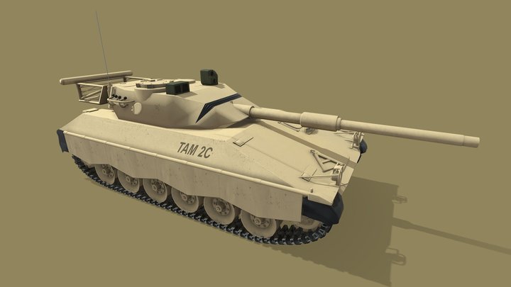 TAM2C Tanque Argentino Mediano Main Battle Tank 3D Model