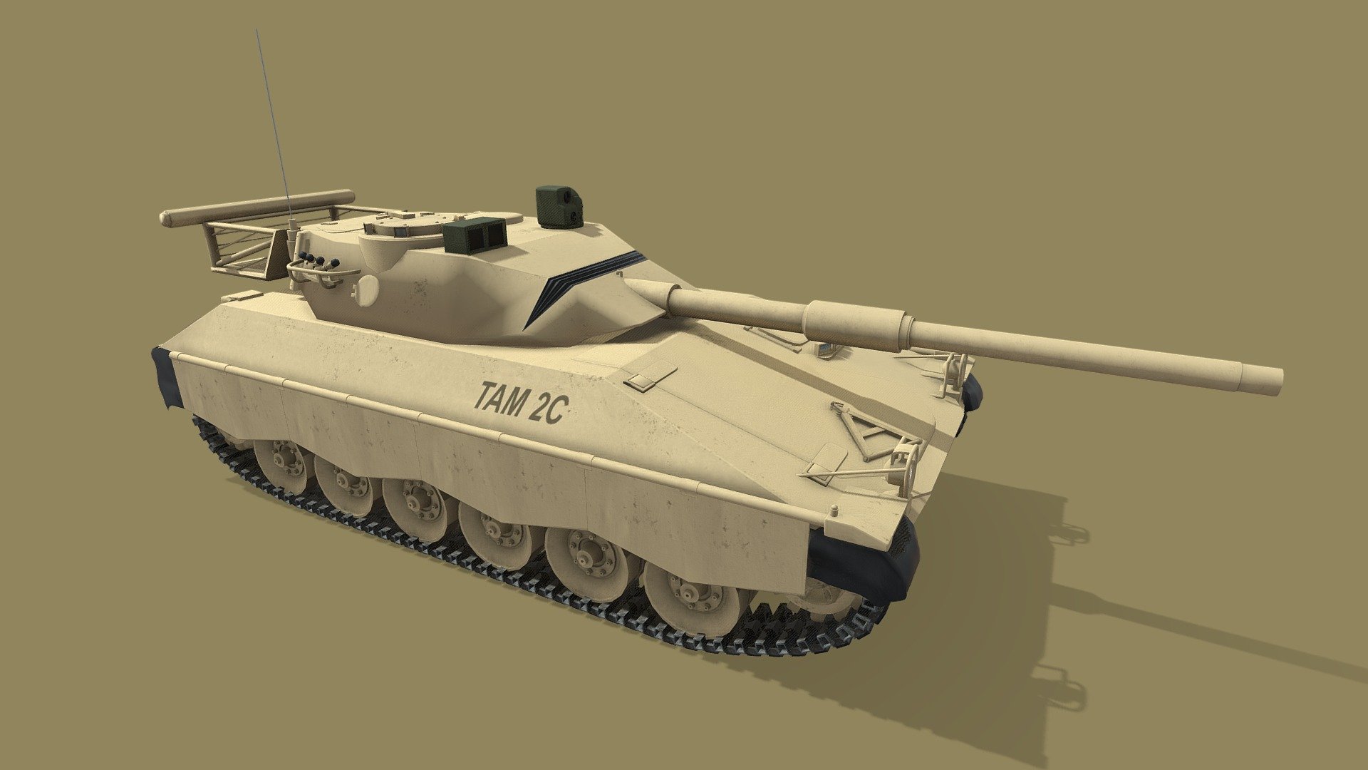 TAM2C Tanque Argentino Mediano Main Battle Tank - 3D Model By Gerónimo ...