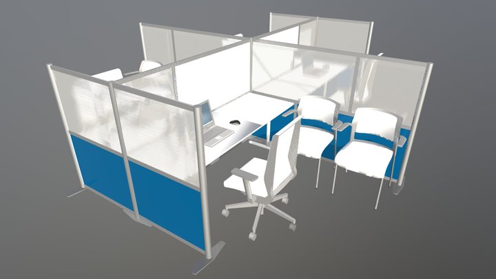 MODERN OFFICE PARTITIONS 3D Model