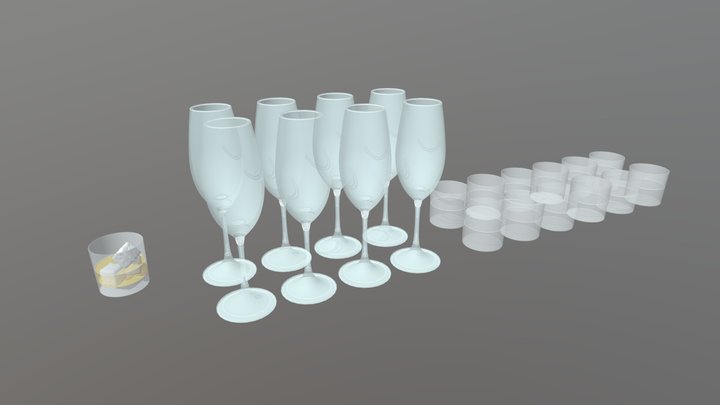 Wine glasses 3D Model