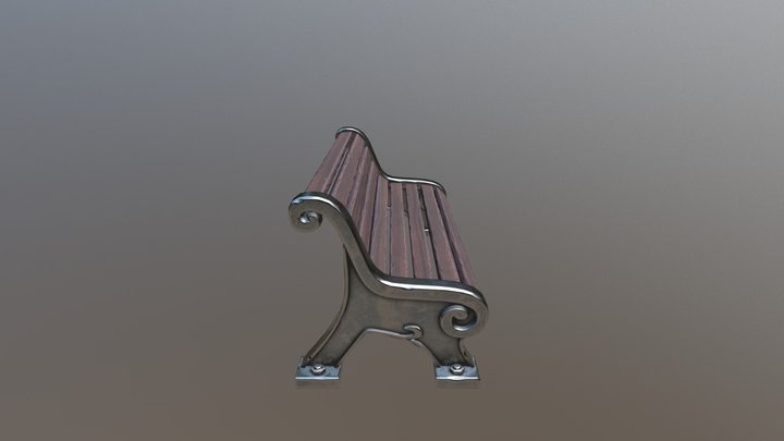 wooden bech 3D Model
