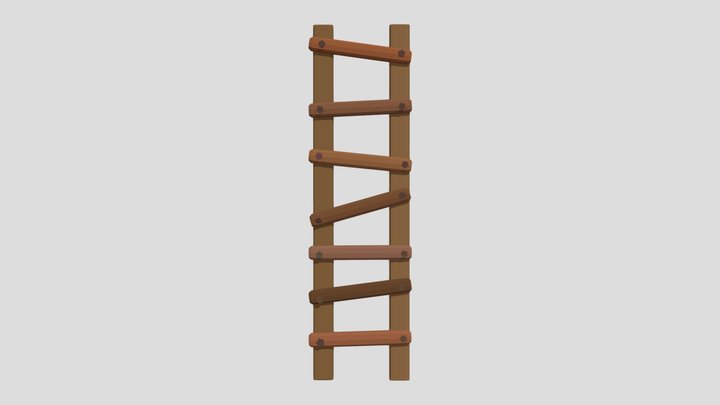 Wooden ledder lowpolly 3D Model