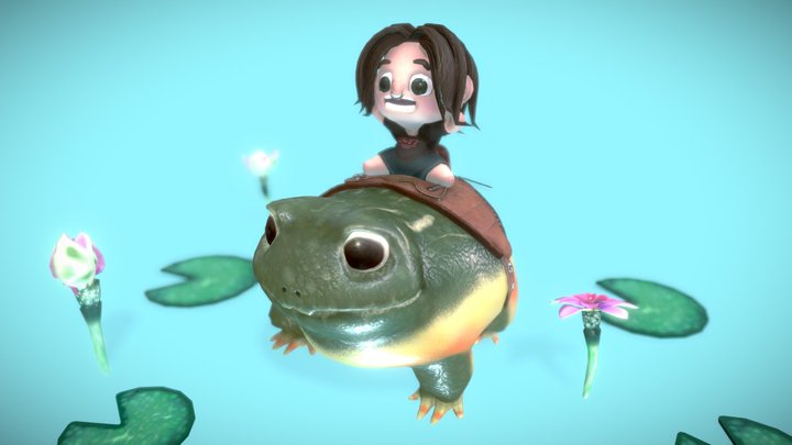 Lera - the frog rider 3D Model