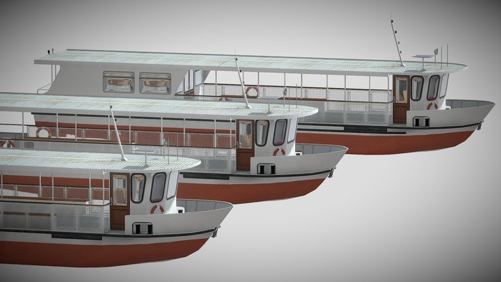 River Ferries (Generic white colour) 3D Model