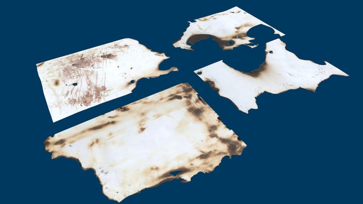 Burnt Paper Lowpoly 4 Sheet Pack for Free 3D Model