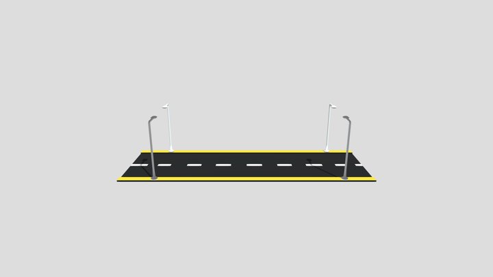 Road with streetlight 3D Model
