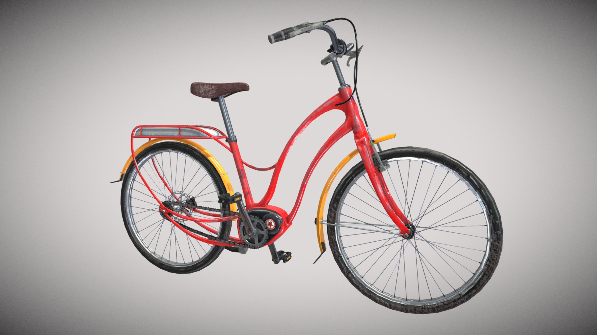 3D model Electric Bike - This is a 3D model of the Electric Bike. The 3D model is about a red and black bicycle.