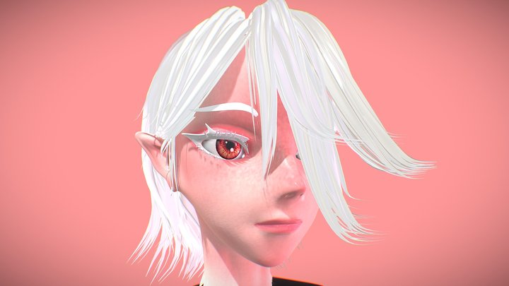 Female Elf's Face 3D Model