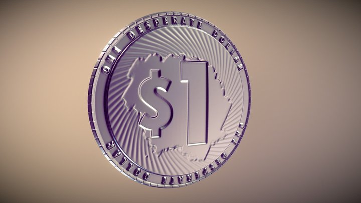 Desperate Losers Live $1 Coin 3D Model