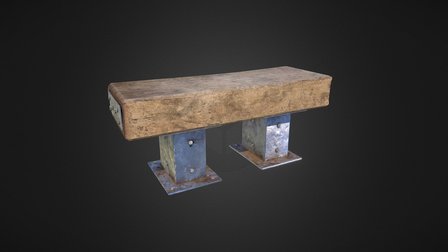 Rustic Metal Wood Bench - Texture set A 3D Model