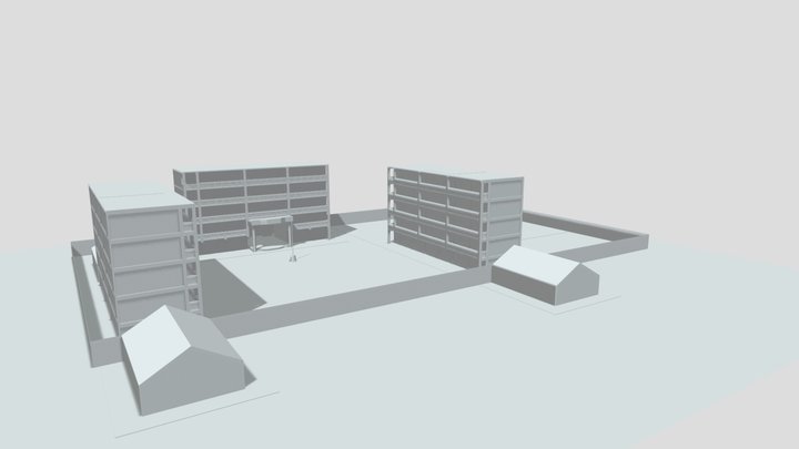 Stage Inside Building 3D Model