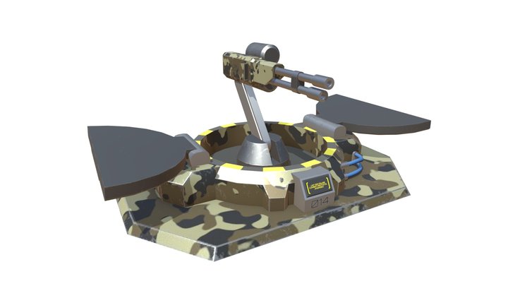 Machine Gun Turret 3D Model
