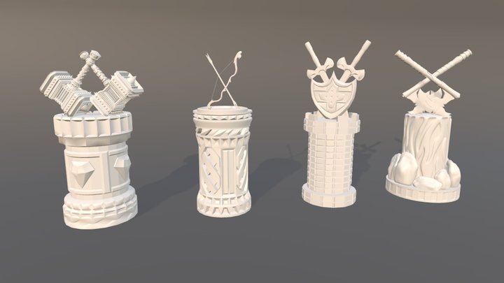 Peões 3D Model