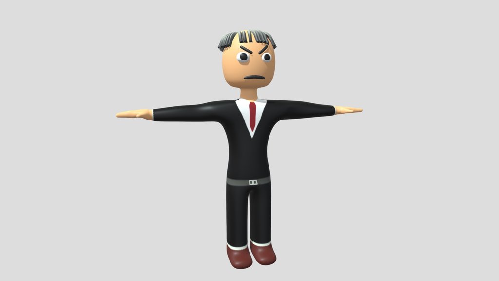 Man With Suit 3d Model