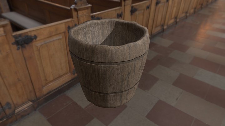 Wooden Cup 01 3D Model