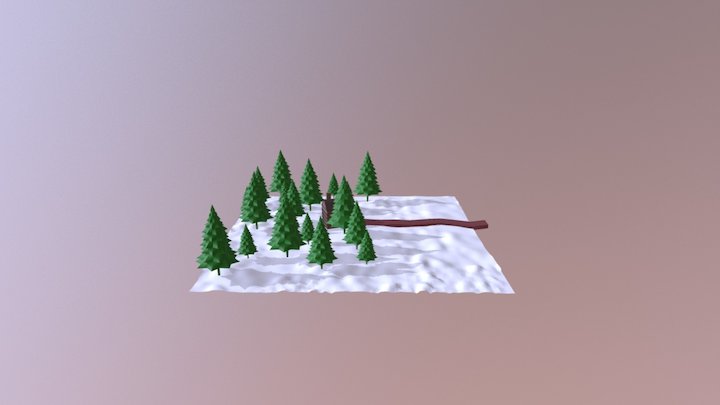 Snowy Cabin 3D Model