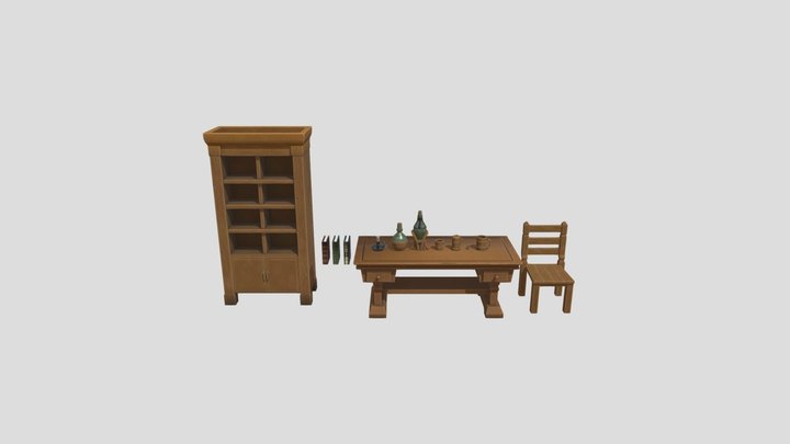 Stylized medieval wood pack 3D Model