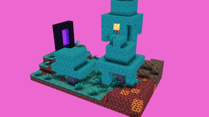 Nether Warped Forest 3D Model