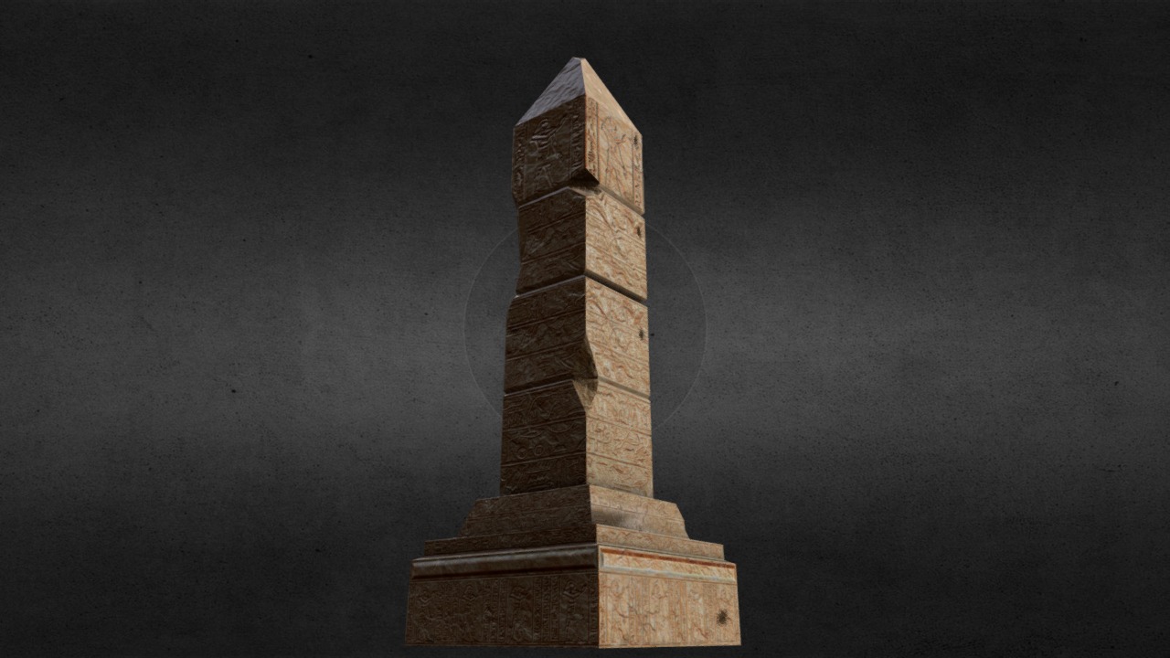 3D model Egyptian Obelisk - This is a 3D model of the Egyptian Obelisk. The 3D model is about a tall tower with a circular top.