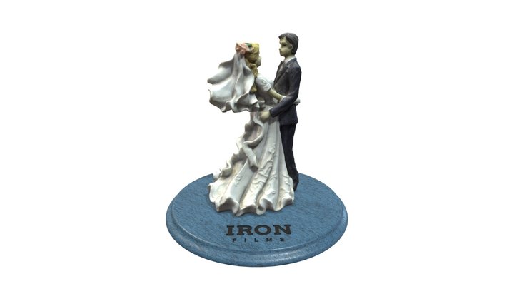 Bride & Groom wedding cake topper 3D Model