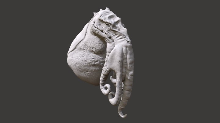 Creature Bust Game Res WIP 3D Model