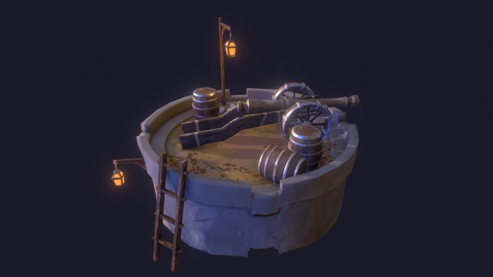 Stylized cannon 3D Model