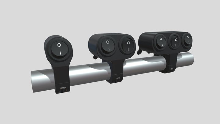 Key switches for motorcycle handlebar 22mm set 3D Model