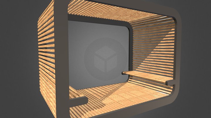 Modern double Bench 3D Model
