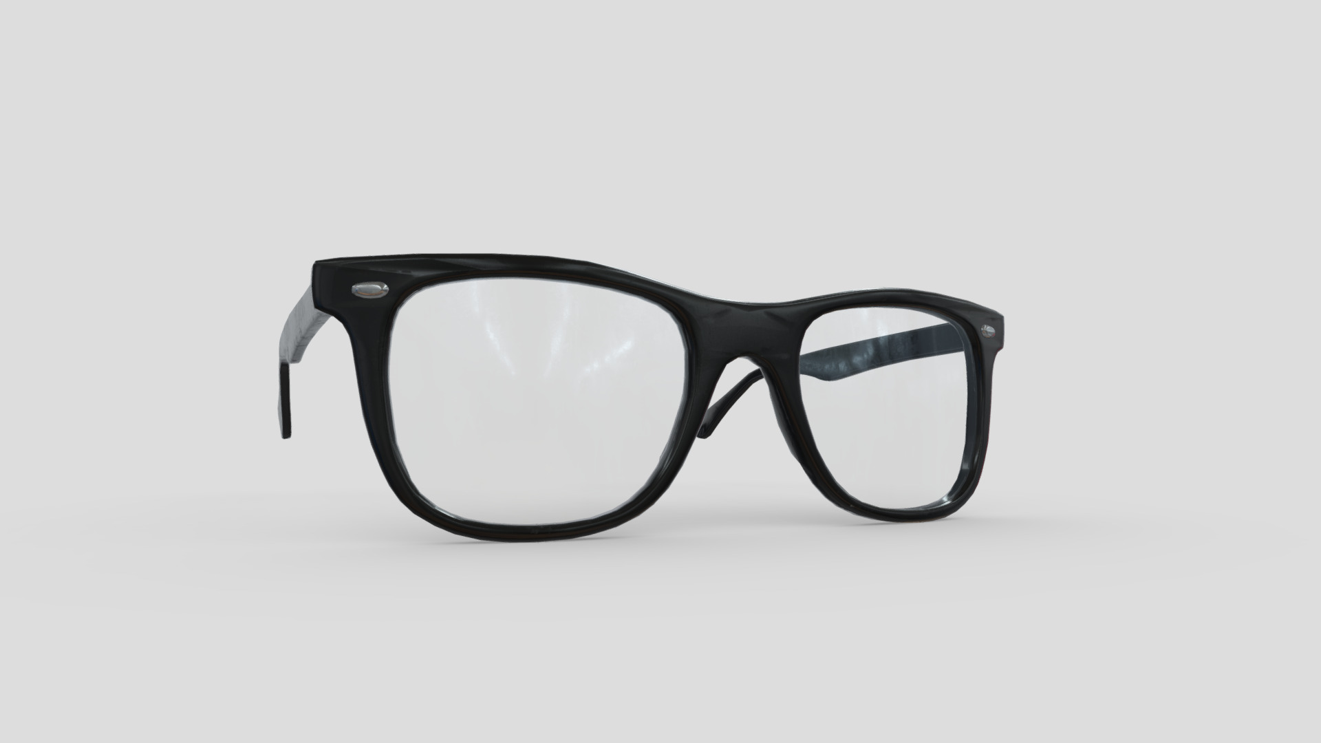 3D model Glasses 2 - This is a 3D model of the Glasses 2. The 3D model is about a pair of black framed glasses.