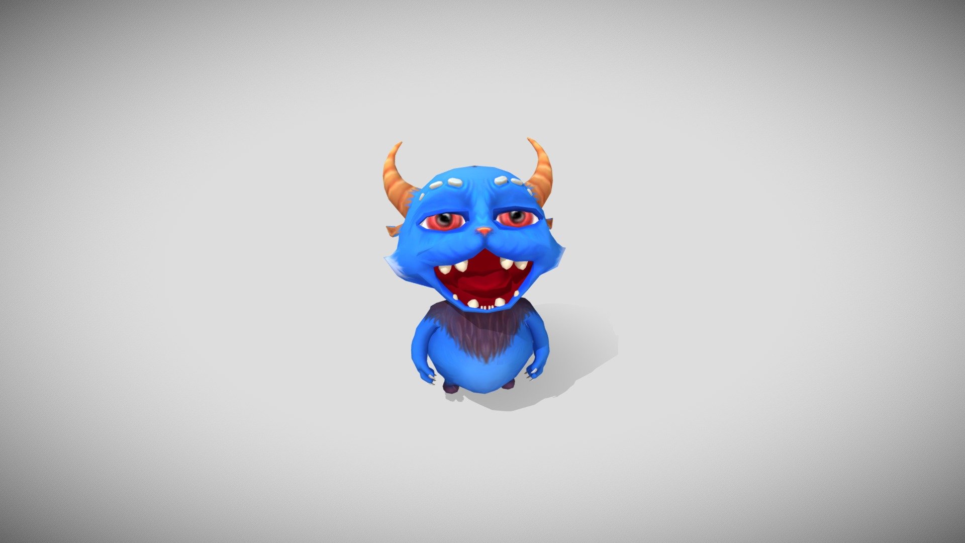 Cute Blue Monster - 3D model by Teabrew [311173e] - Sketchfab