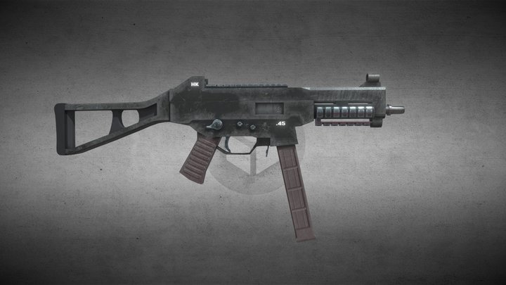 UMP 45 H&K Submachine Gun 3D Model