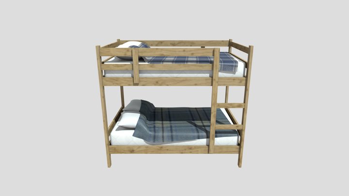 Simple Bunk Bed 3D Model